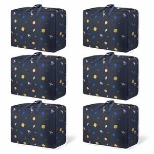 Clothes Storage Bags 6 Pack Space Organizer Foldable Fabric Storage Set Toys OW